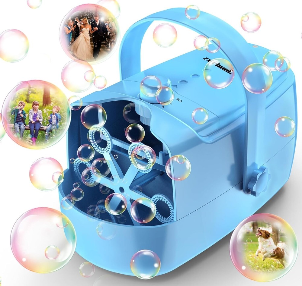 Brand New Automatic Bubble Machine (Blue)Operated by Plugin or Batteries Bubble