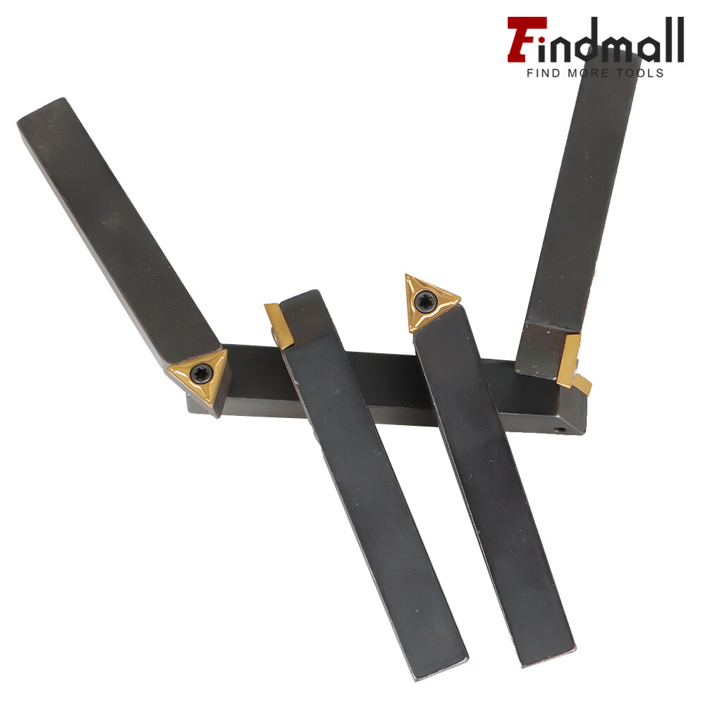 5Pcs 3/8" Carbide Indexable Turning Tool Lathe Tool Bit With Carbide Inserts