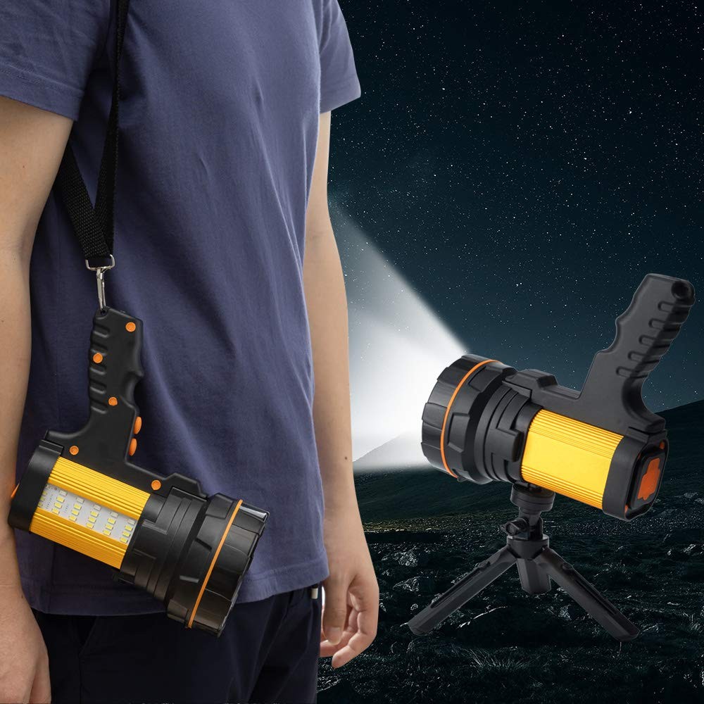 High Lumens Rechargeable Cordless Handheld Spotlight - Powerful LED Flashlight
