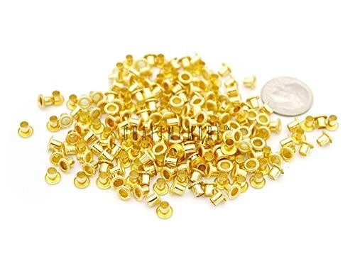 2MM Hole 200PCS Tiny Grommets Eyelets Self Backing for Bead Cores Clothes Lea...