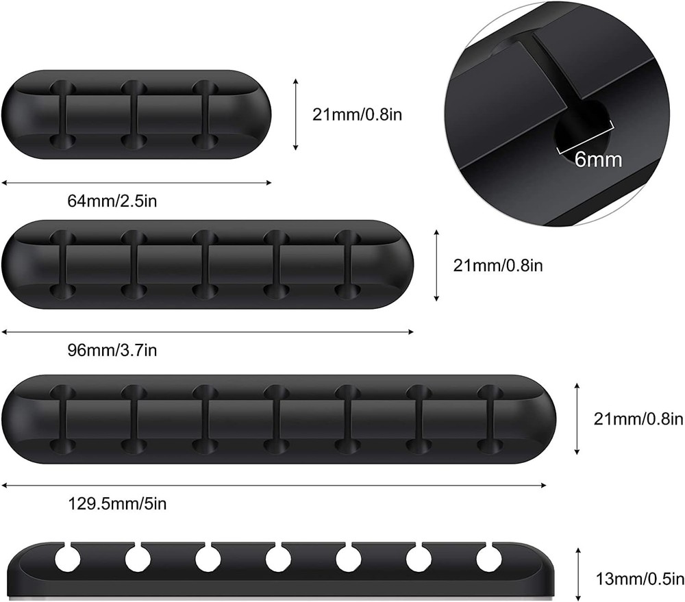 3-Pack Silicone Cable Holder Clips - Modern Cable Management Solution