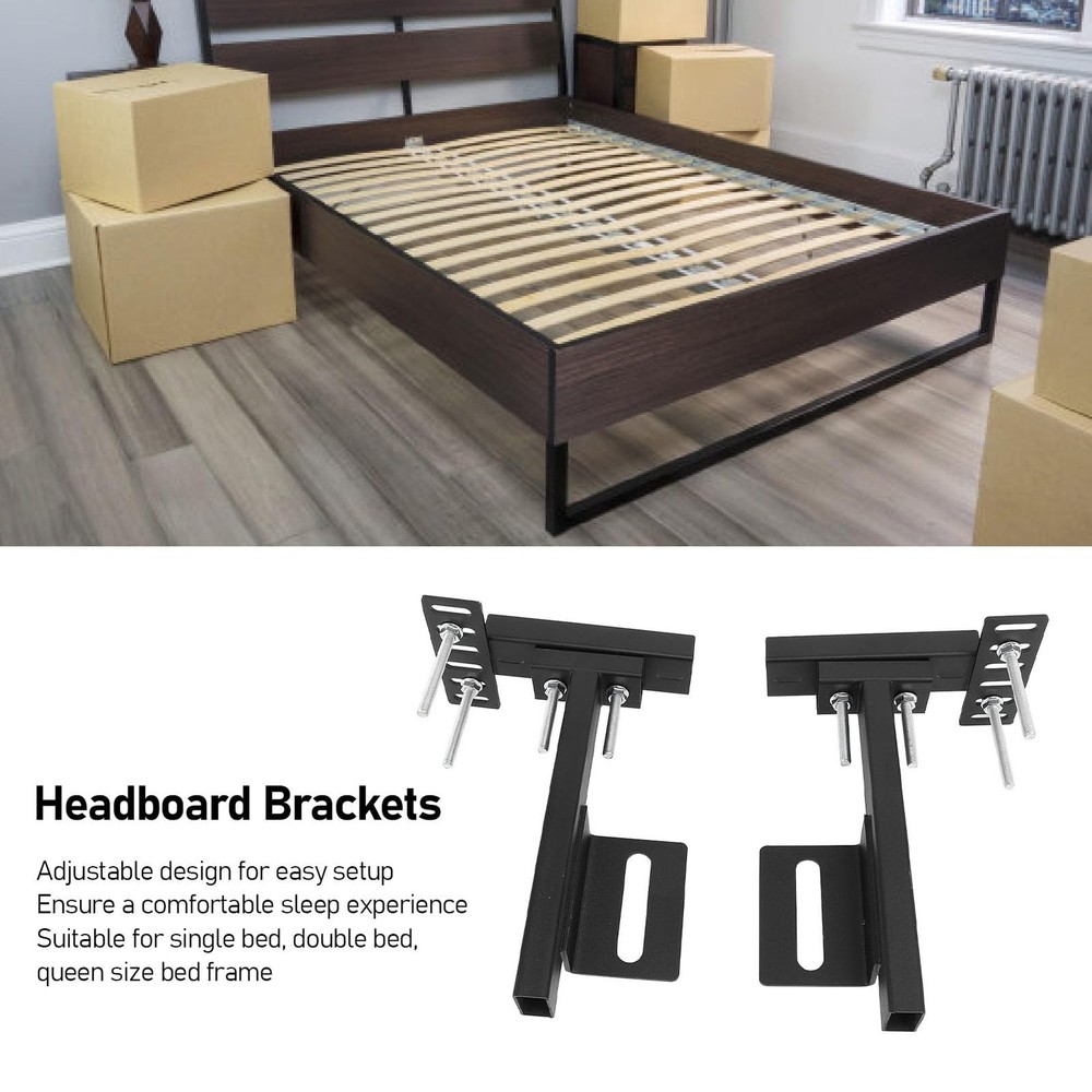 lyrlody Headboard Bracket Kit for Adjustable Bed Base Universal Black Steel H...