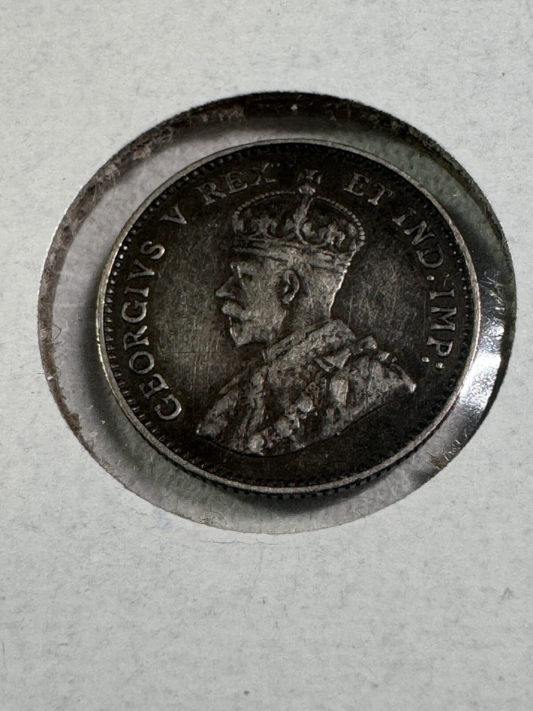 1911 Canada 5 Cents Small Silver Coin Cleaned