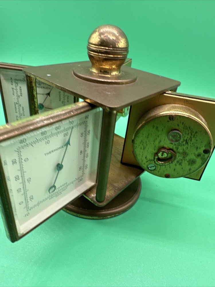 Vintage Veranderlich Clock Barometer Thermometer Hydrometer Swiss Made Station