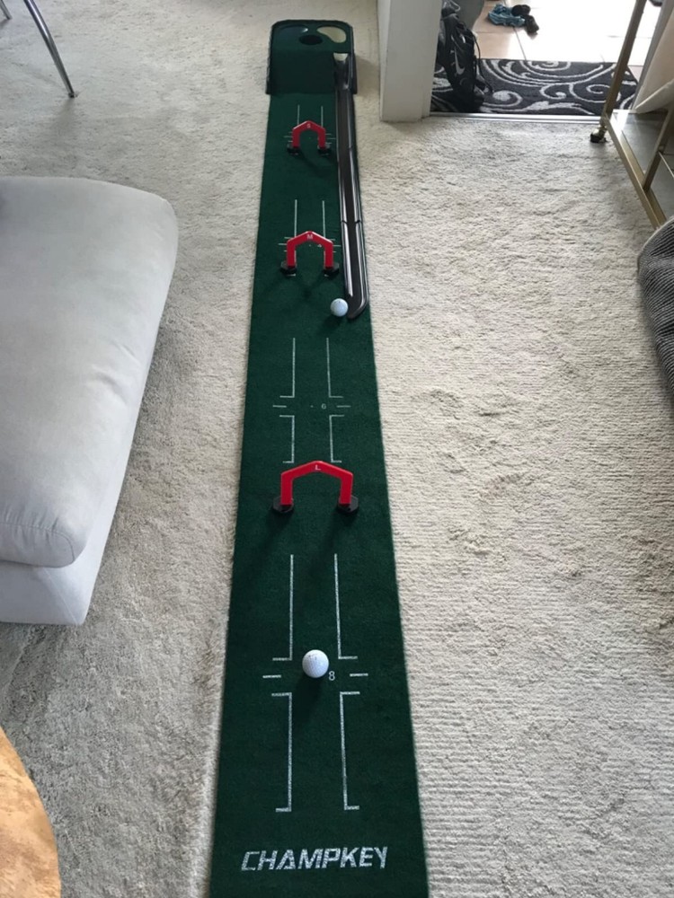Indoor Golf Putting Mat Auto Ball Return Golf Practice Training Grass Mat Tracks