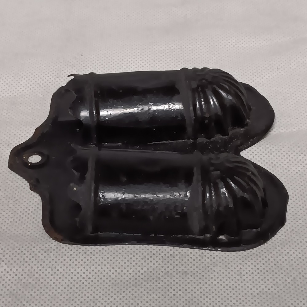 Black Metal Match Safe Holder 2 Pockets / Compartments