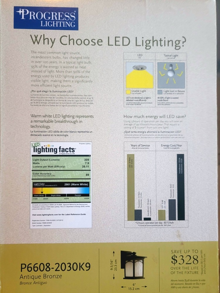 Progress Lighting Residence 1-Light LED Wall Lantern