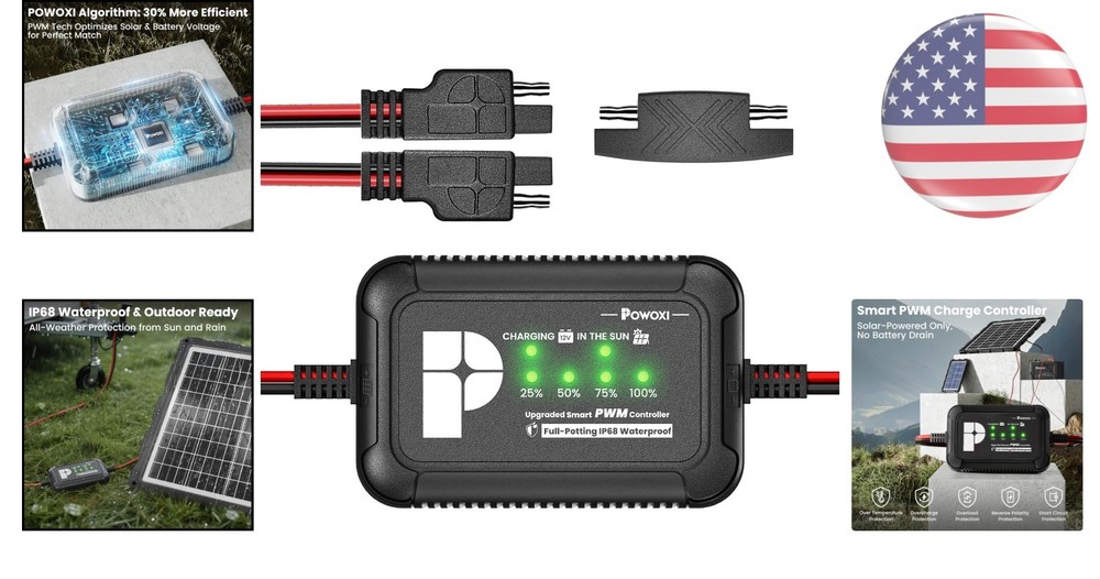 Compact Solar Charge Controller (10A) with Overcharge Protection and LED Status