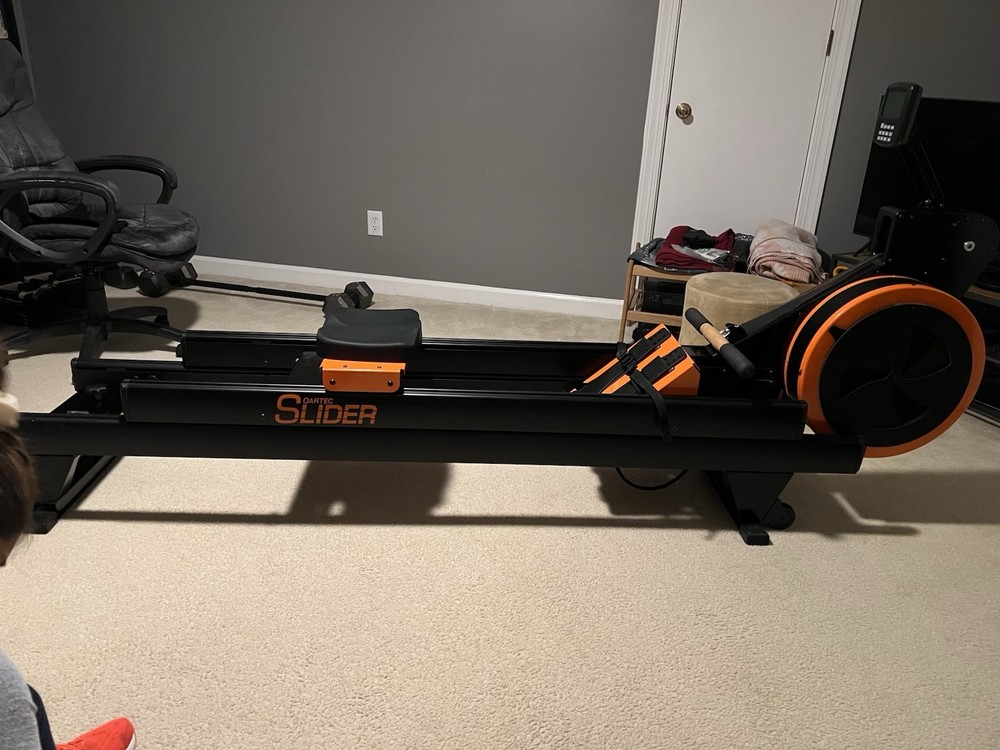 OARTEC Slider Dynamic  Rowing Machine Air Resistance LCD Display Black Orange