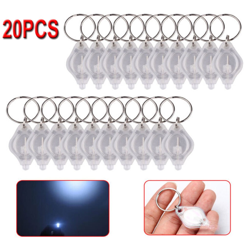 20pcs LED Mini Keychain Flashlight Key Ring Light Work Lamp Torch Lights Pocket