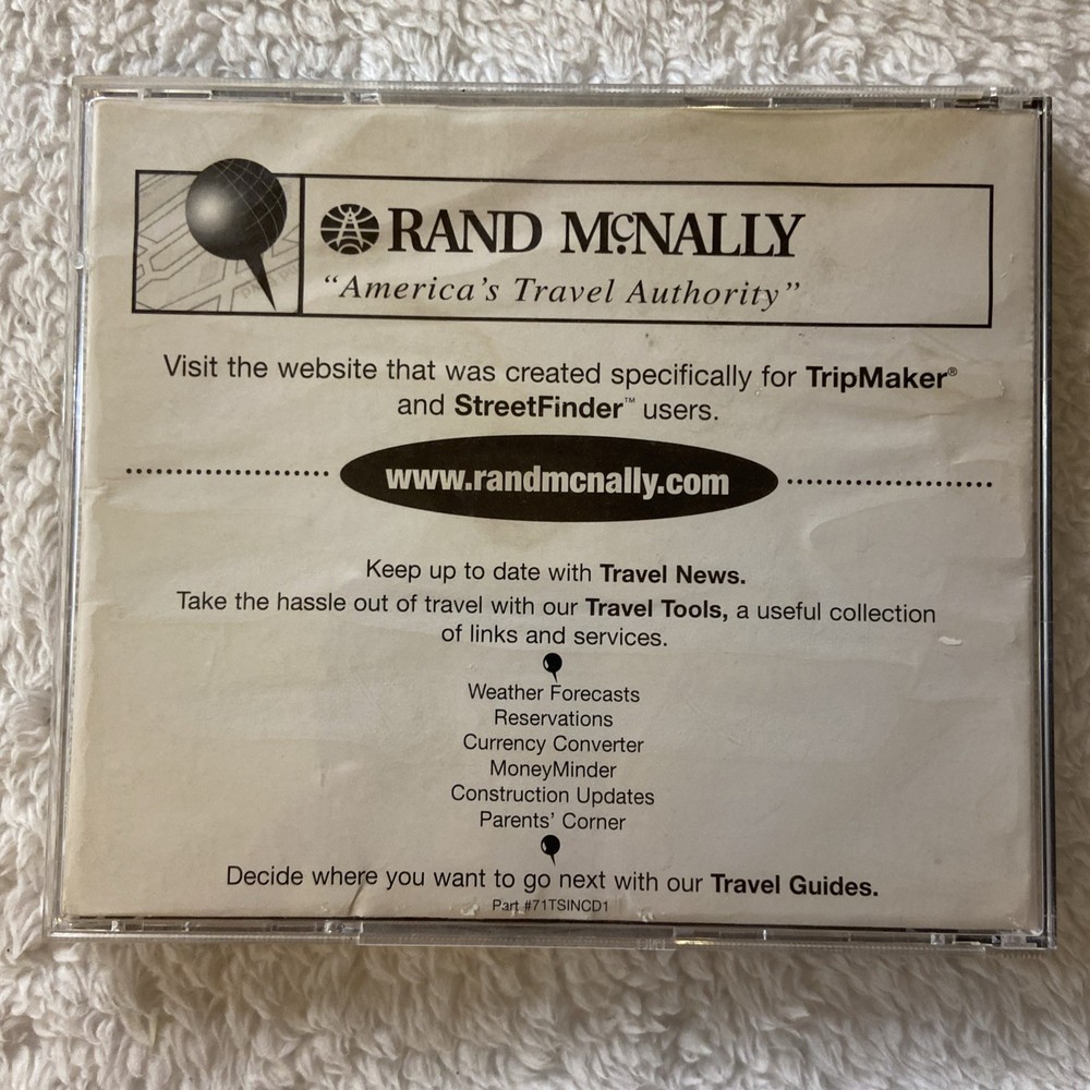 Rand McNally Trip Maker 1998 Edition Users Guide PC Computer Software Vintage