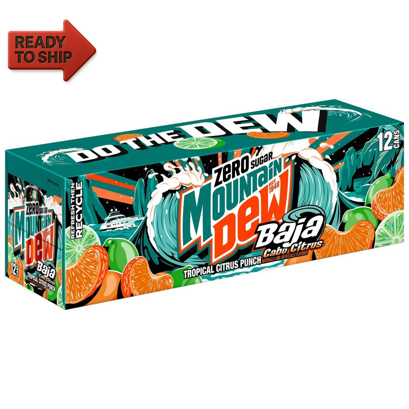 Zero Sugar Baja Blast Cabo Citrus Soda, 12 Fl Oz Cans, 12 Pack