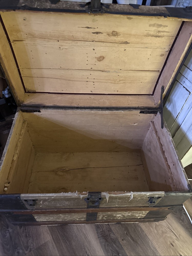 Antique Wood Steamer Chest