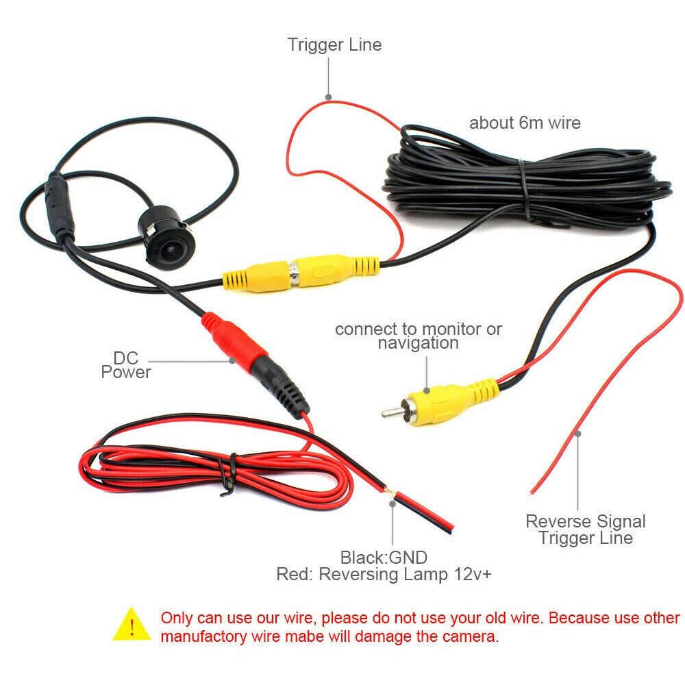 HD Backup Camera Flush Mount Waterproof Rear View Reverse LED Night Vision CMOS