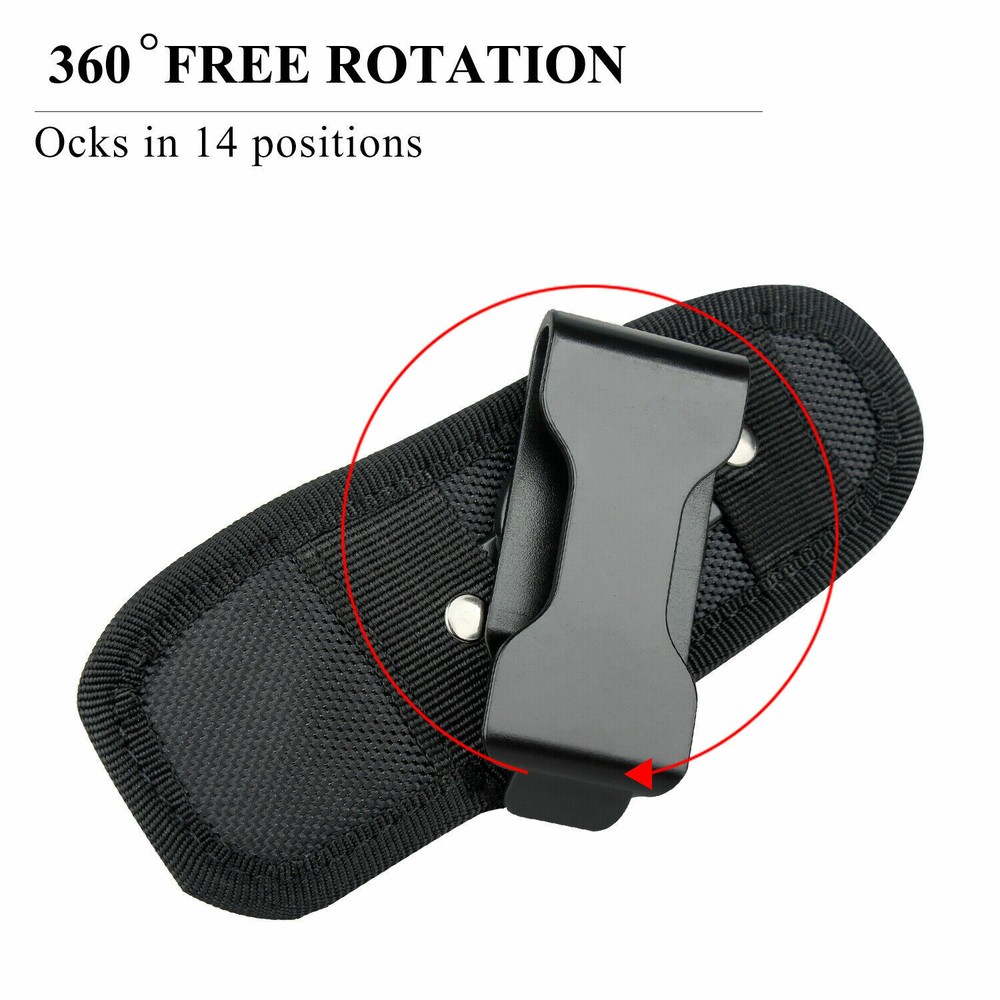 Tactical Flashlight Pouch Holster Rotatable Flashlight Holder Torch Carry Case