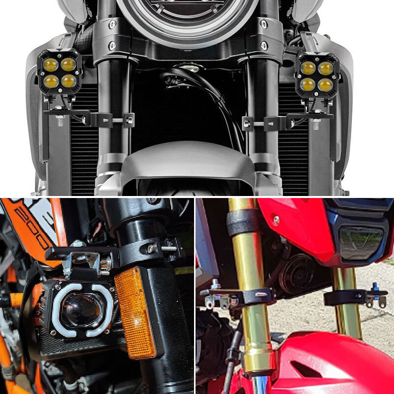 2X Motorcycle Fork Mount Bracket Holder Clamp 36-60mm Headlight Spot Fog Light