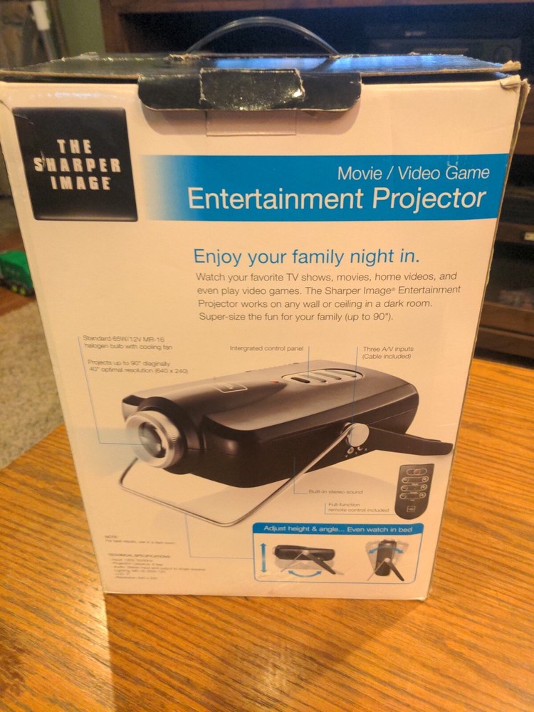 Sharper Image Projector Digital LCD EC-PJ10 Black Tested Works