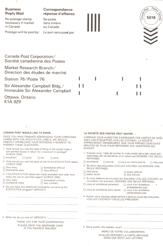 CANADA STICK’N TICK #2-NT+INSTRUCTIONS FOR USING THE STICK’N TICK POSTAGE LABEL