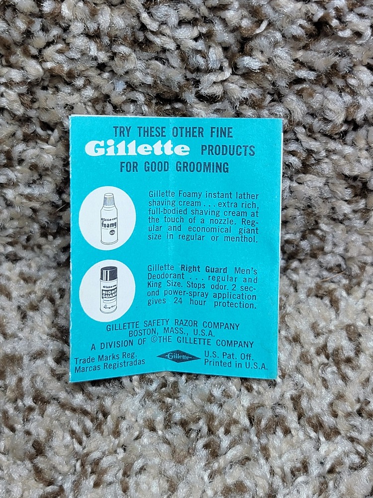 Vintage GILLETTE H1 Slim Adjustable Razor 1964 Case, Blades, Insert, Nice