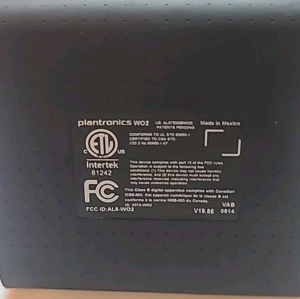 Plantronics WO2 W02 Charging Base USB DECT 6.0 Base ONLY