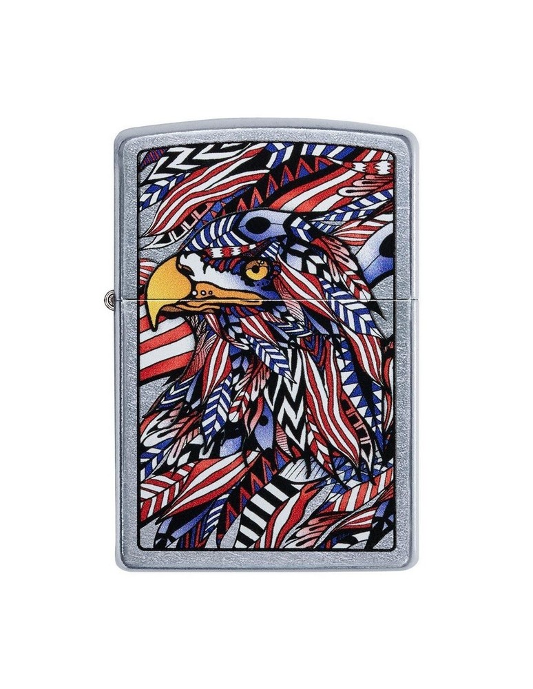 Zippo American Eagle Design Street Chrome 49251