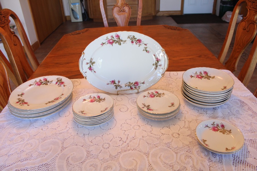 Royal Rose Vintage Fine China Dinnerware 29 Piece Grouping Elegant Rose Pattern