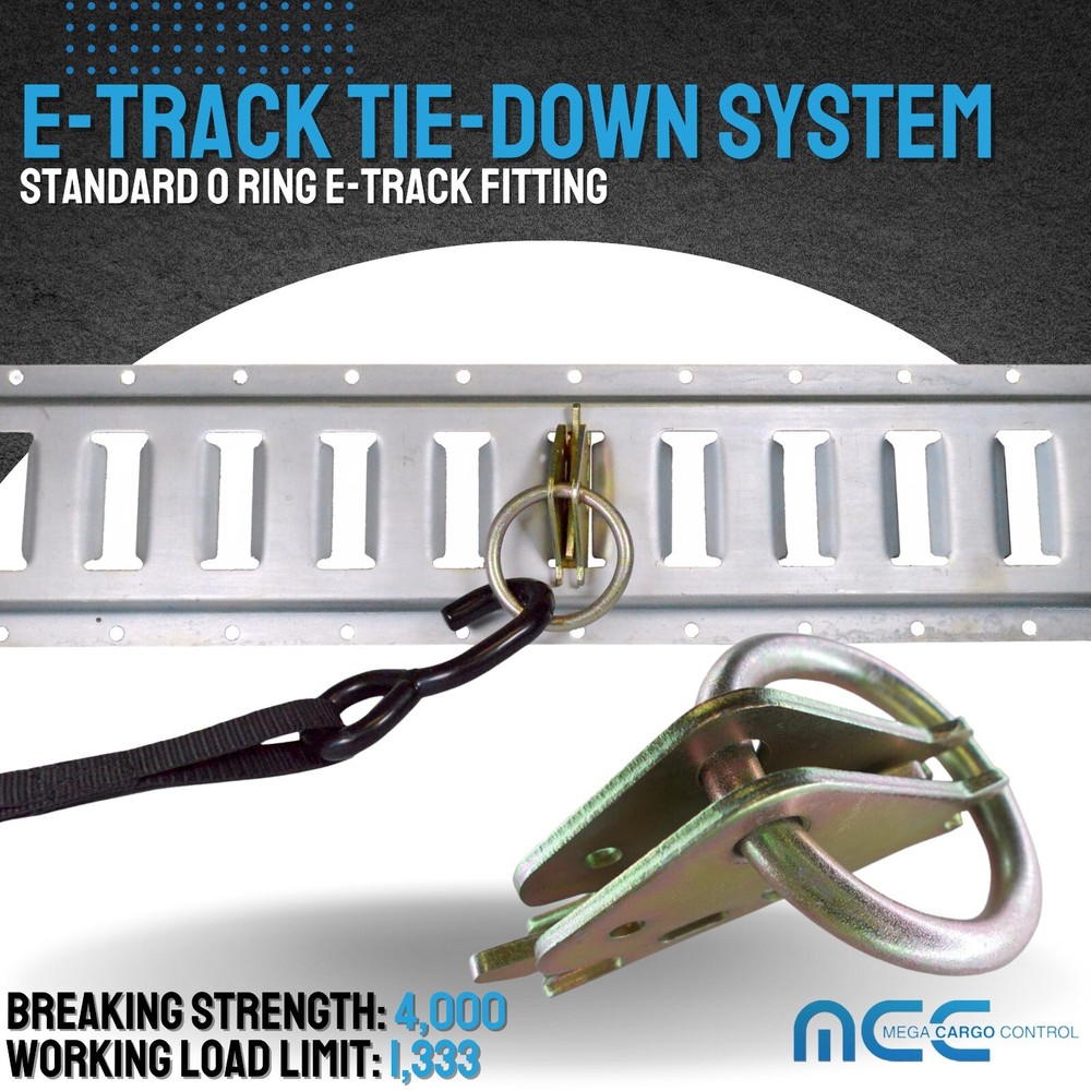 6 Pack E Track 2" O Ring Tie Down Fitting for Enclosed Trailer Tie Down Strap