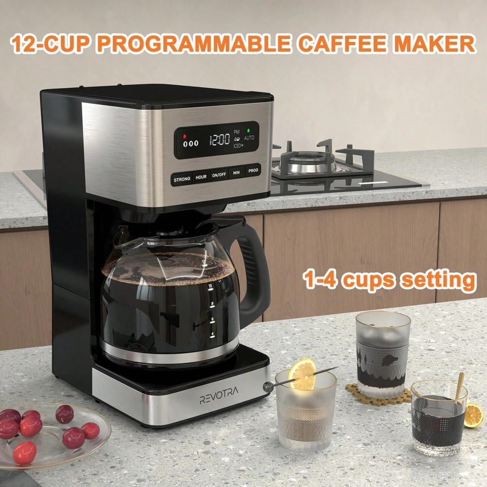 Programmable Drip Coffee Maker 12 Cup 24H Timer Auto Shut-Off Pause Serve NEW