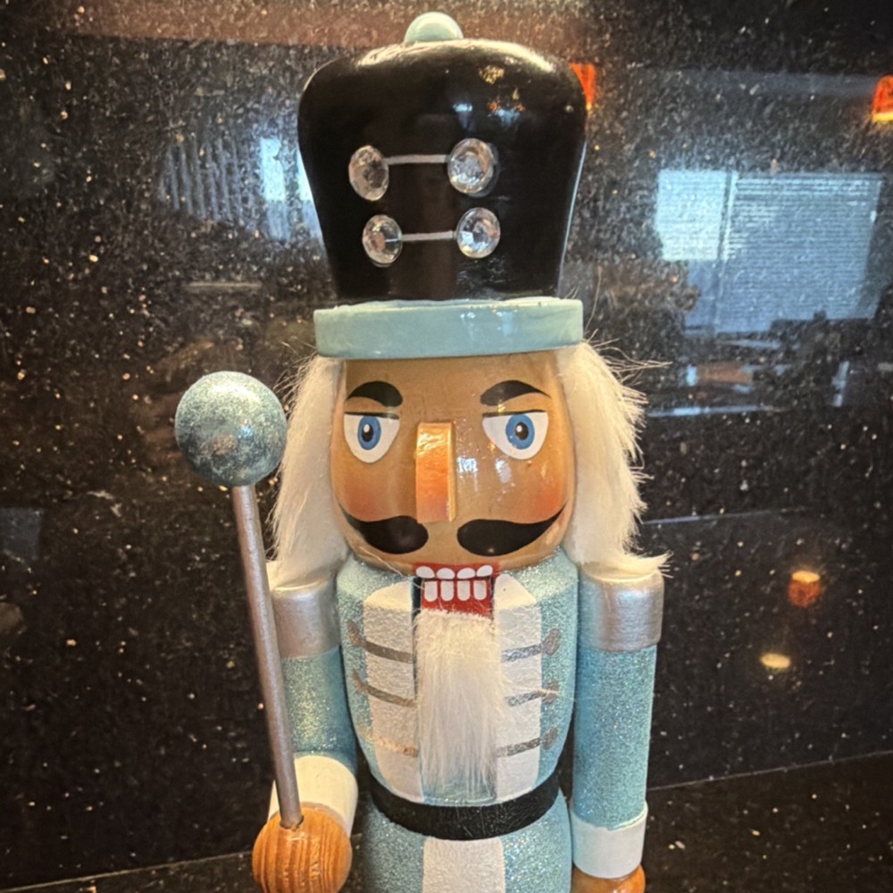 Threshold Christmas Nutcracker Light Blue Black White Silver Wood 2015