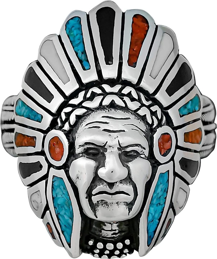 Sterling Silver Southwestern Chief Warbonnet Ring