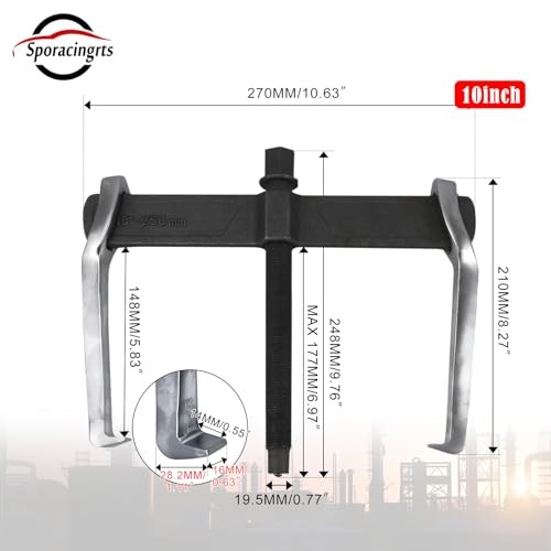 Versatile 2-Jaw Gear Puller Tool Adjustable CR-V Bearing Puller Gears 10-Inch