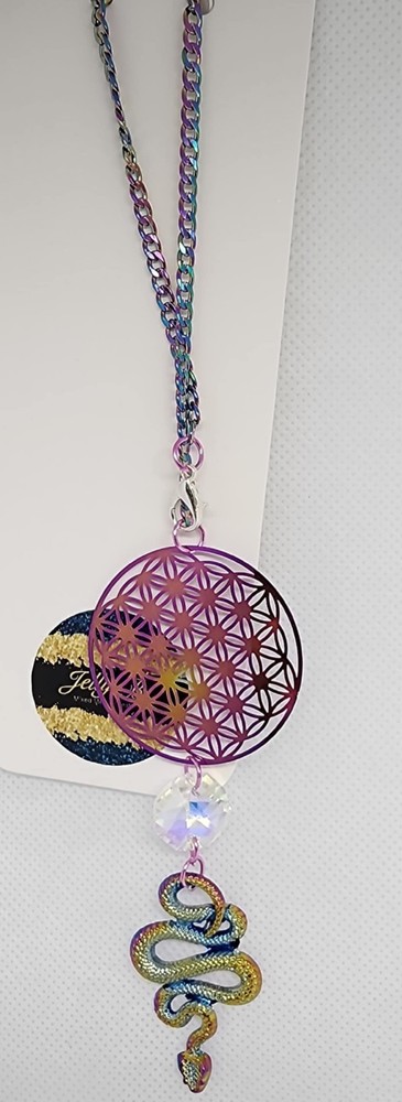 Handmade Chameleon Color Snake Rear View Mirror Suncatcher