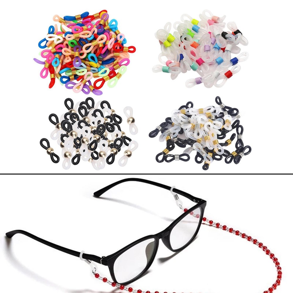 Eyeglass Chain Ends Silicone Adjustable Eyeglasses Strap 50 Pieces