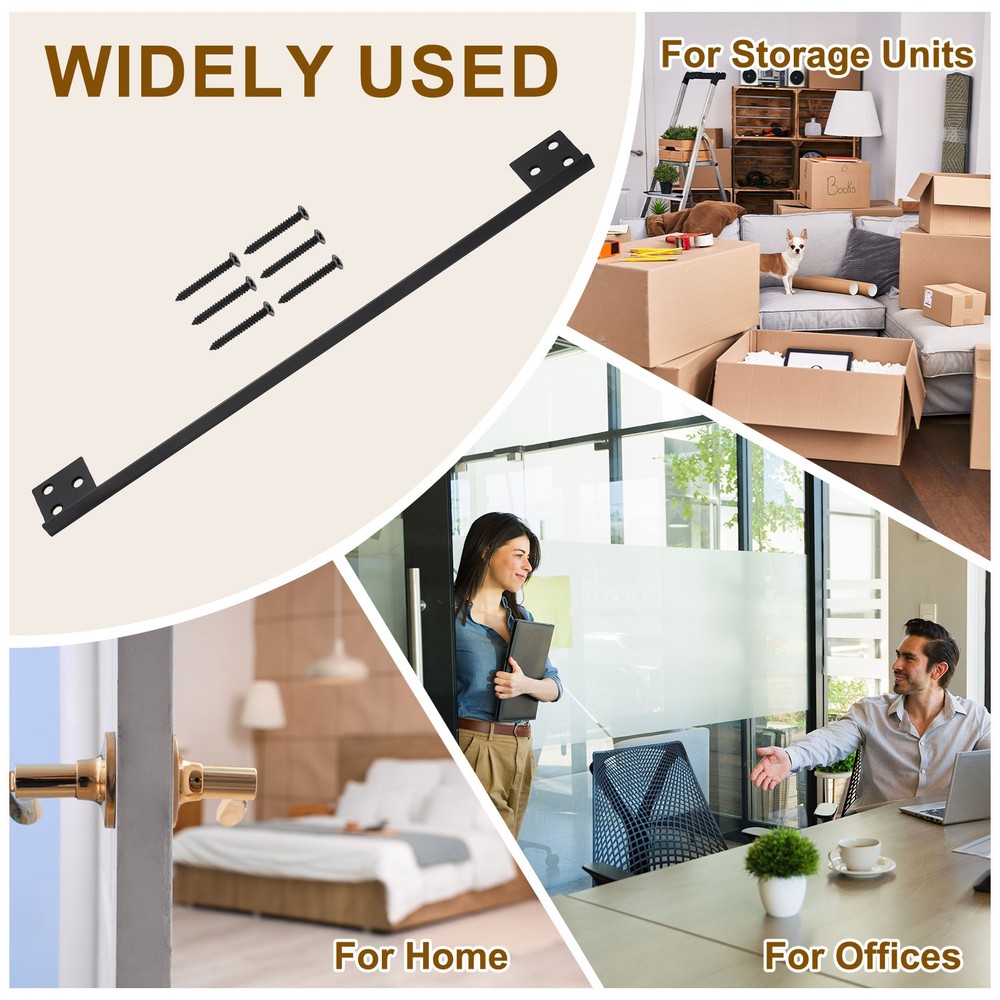 2Pcs Door Latch Guard Plate, 11" Door Security Protector Shield, Black