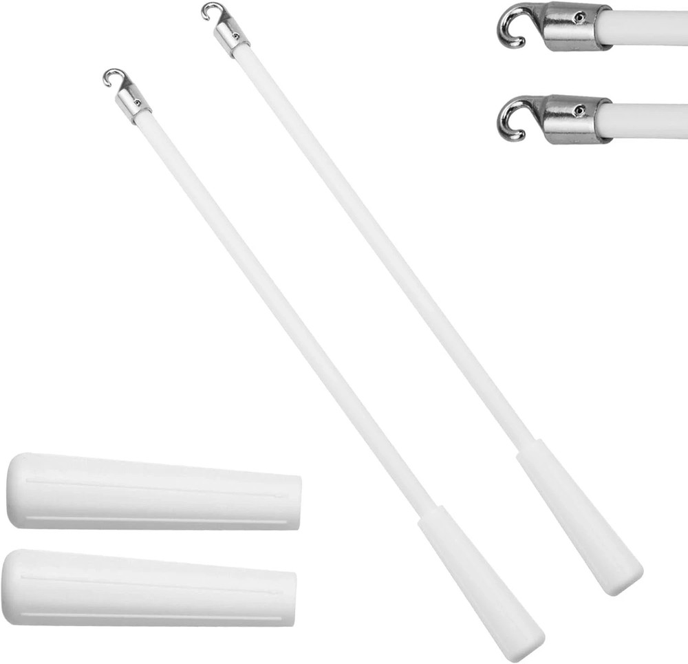 2 PCS 24 Inch Blind Wand, Blind Wand Replacement with Hook, Vertical Blinds Repl