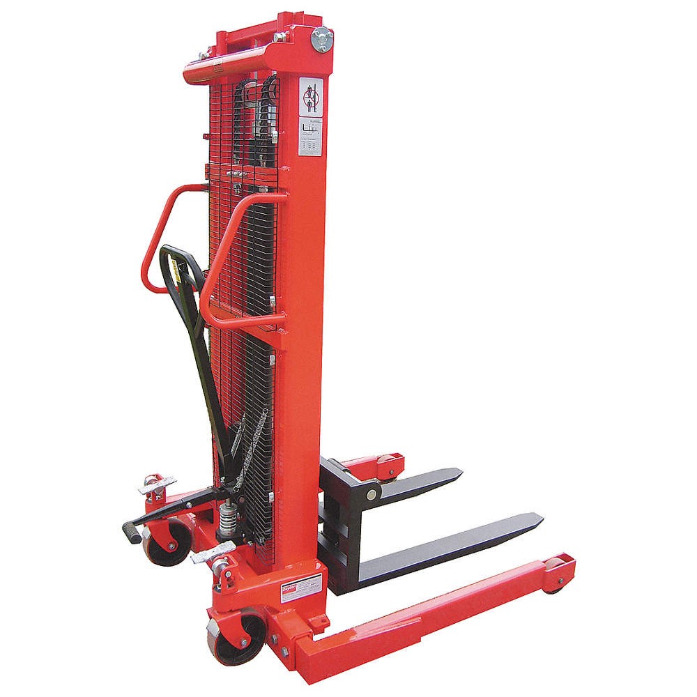 DAYTON 4VMF1 Adj Base Hyd Stacker,2000 lb,118 In Lift 4VMF1