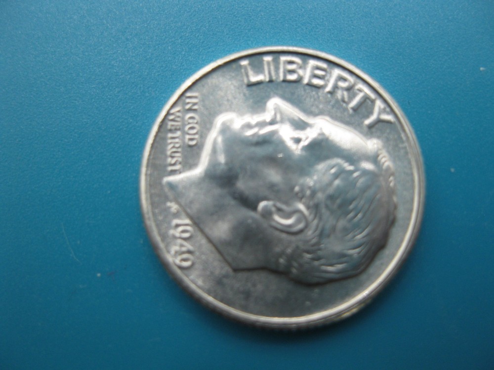 1949 Roosevelt Dime Gem BU+! "Key Date"