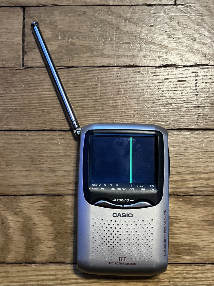Casio EV-570B  Handheld LCD Color Television TFT, Manual, Power Tested
