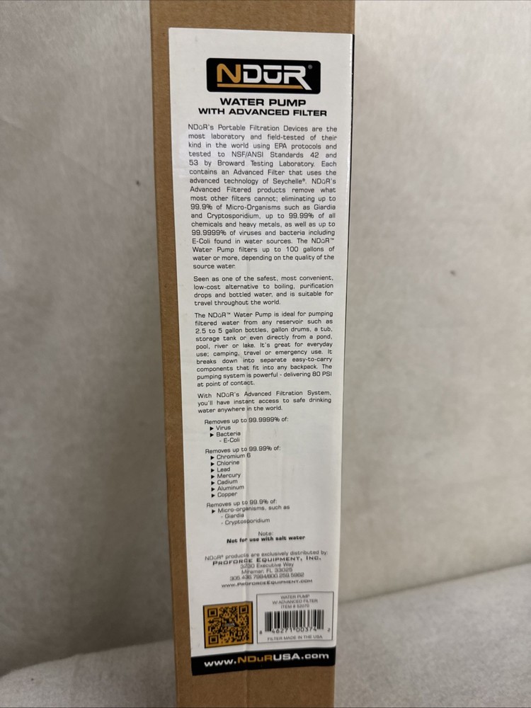 NDUR Water Pump with Advanced Filter #52070