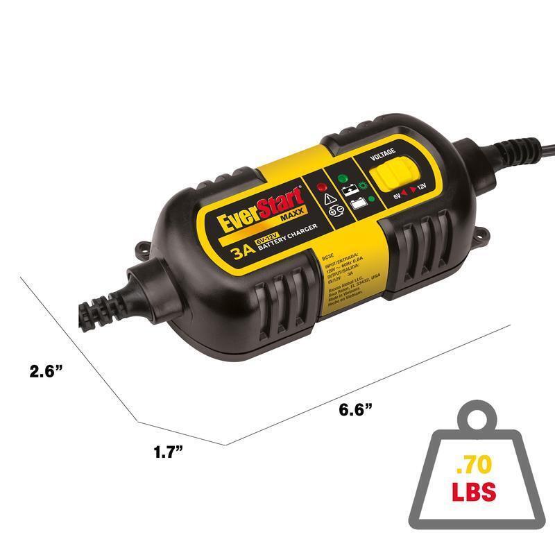 3A 6V 12V Battery Charger Maintainer Automatic Microprocessor Safety Protection