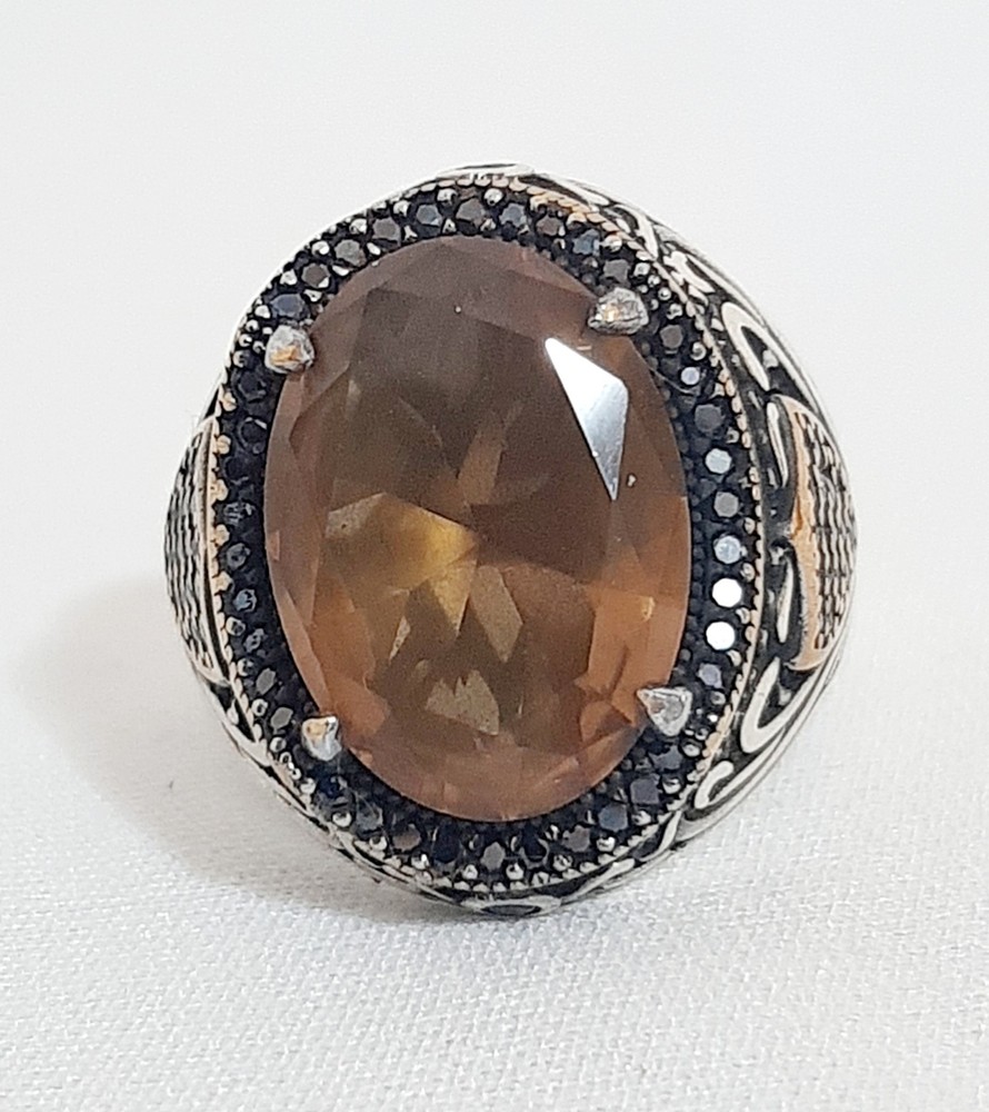 925 SILVER RING Men Solitaire Alexandrite Ring Sterling Man $