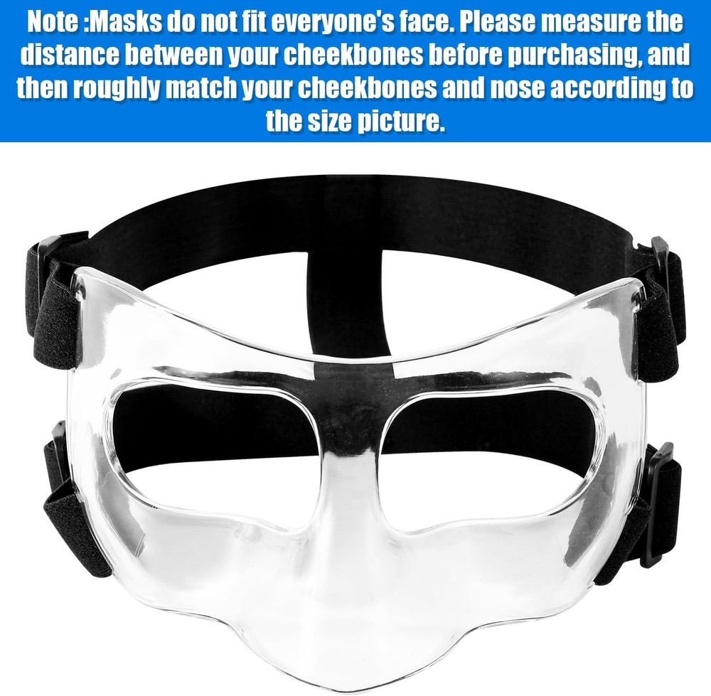 Nose Guard for Broken Nose, Adjustable Face Shield Breathable Transparent...
