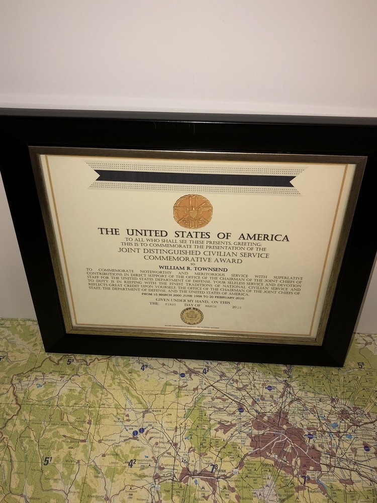 CJCS - JOINT DISTINGUISHED CIVILIAN SERVICE COMMEMORATIVE CERTIFICATE ~ Type-1