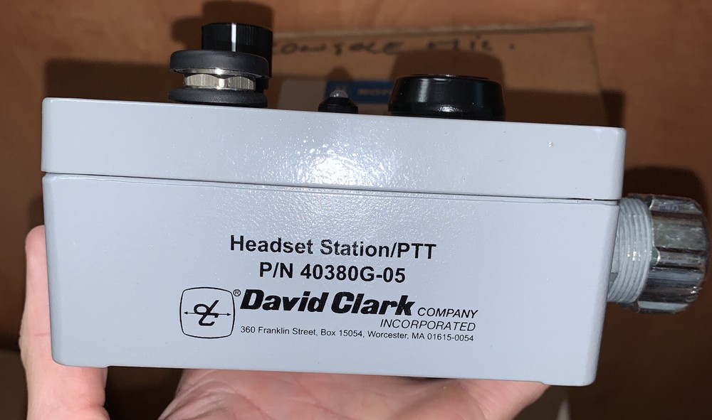 David Clark Headset Station with Push-To-Talk