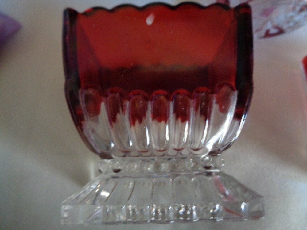 EAPG RUBY STAINED TOOTHPICK VICTORIAN VGC