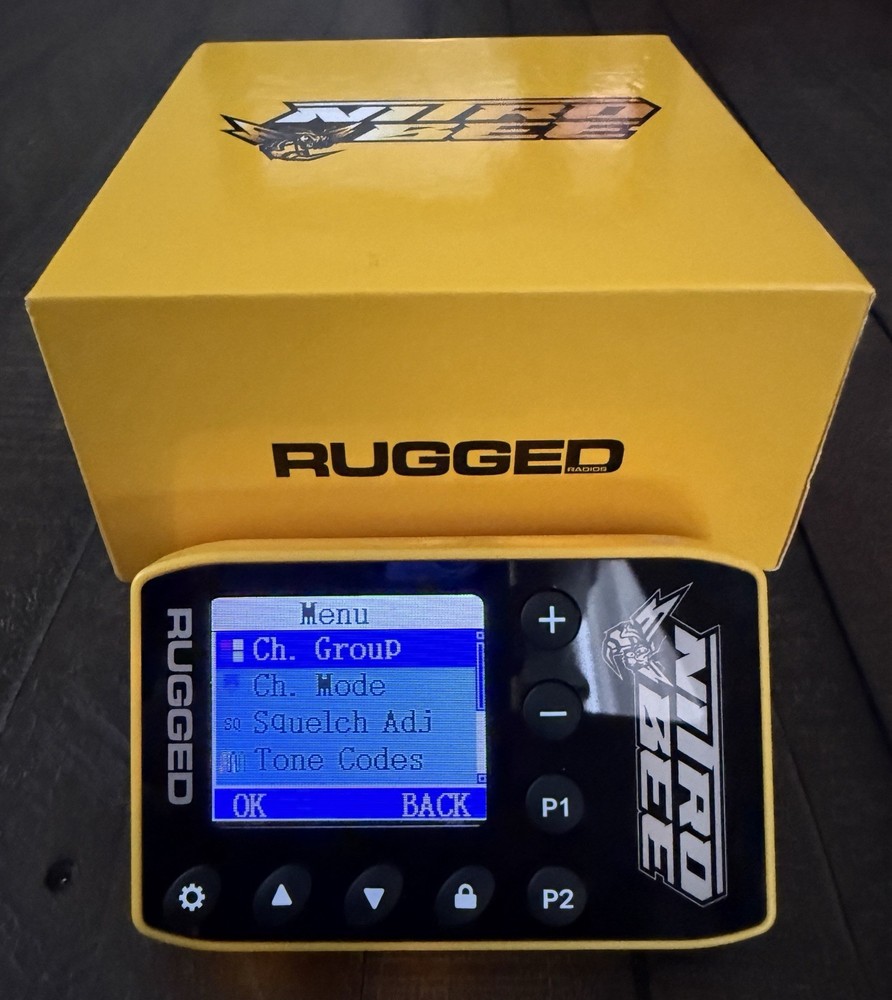 Rugged Radios Nitro Bee Race Receiver! Earbuds, Charging Cable, Used Once