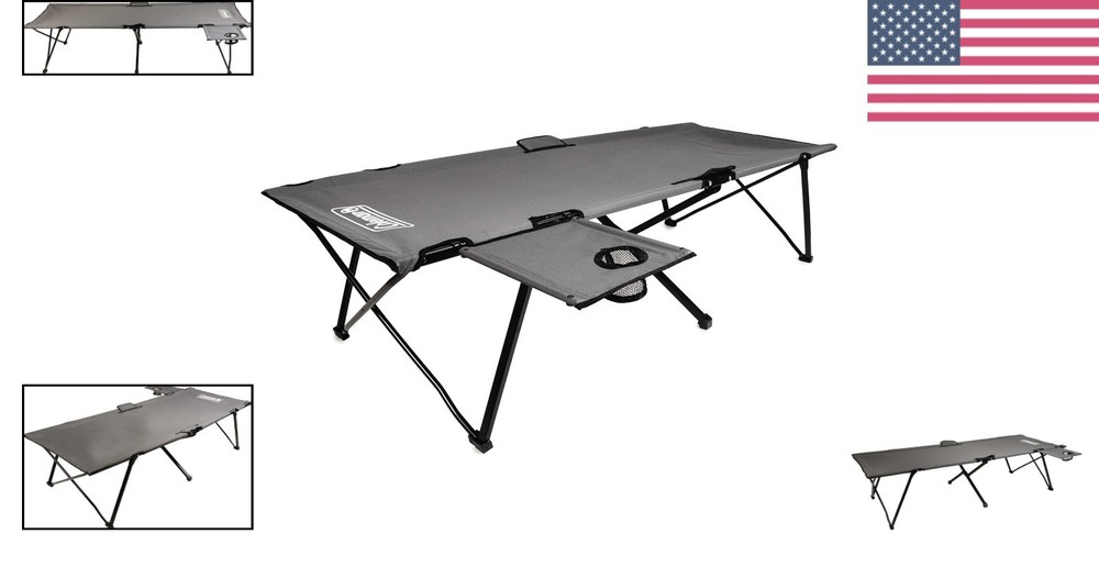 Durable Extra Wide Camping Cot with Side Table - Perfect for Outdoor Adventures