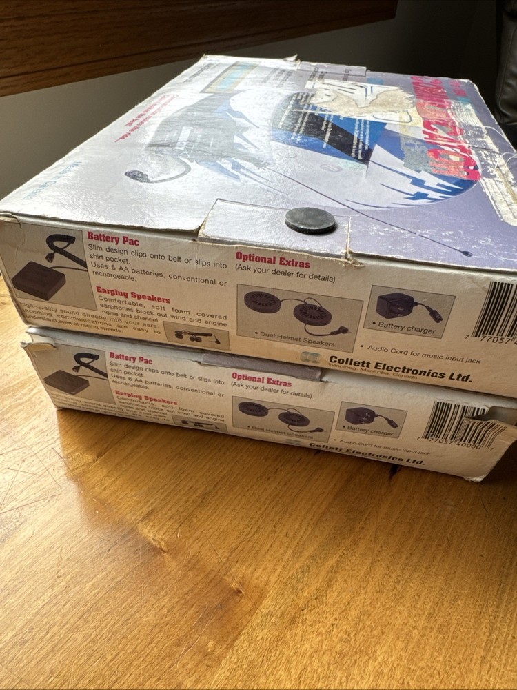 Lot (2) Collett Electronics 1994 Multi-Channel Helmet Communicator / Untested