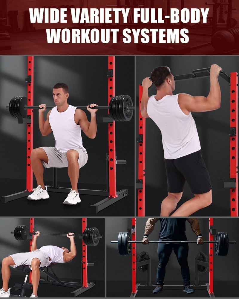 Power Cage Power Rack with LAT Pull Down Pulley System& Cable Row for Home Gym🔥