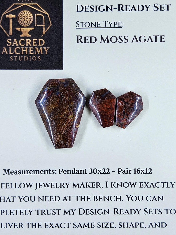 Coffin Shape - Red Moss Agate - Design-Ready Set